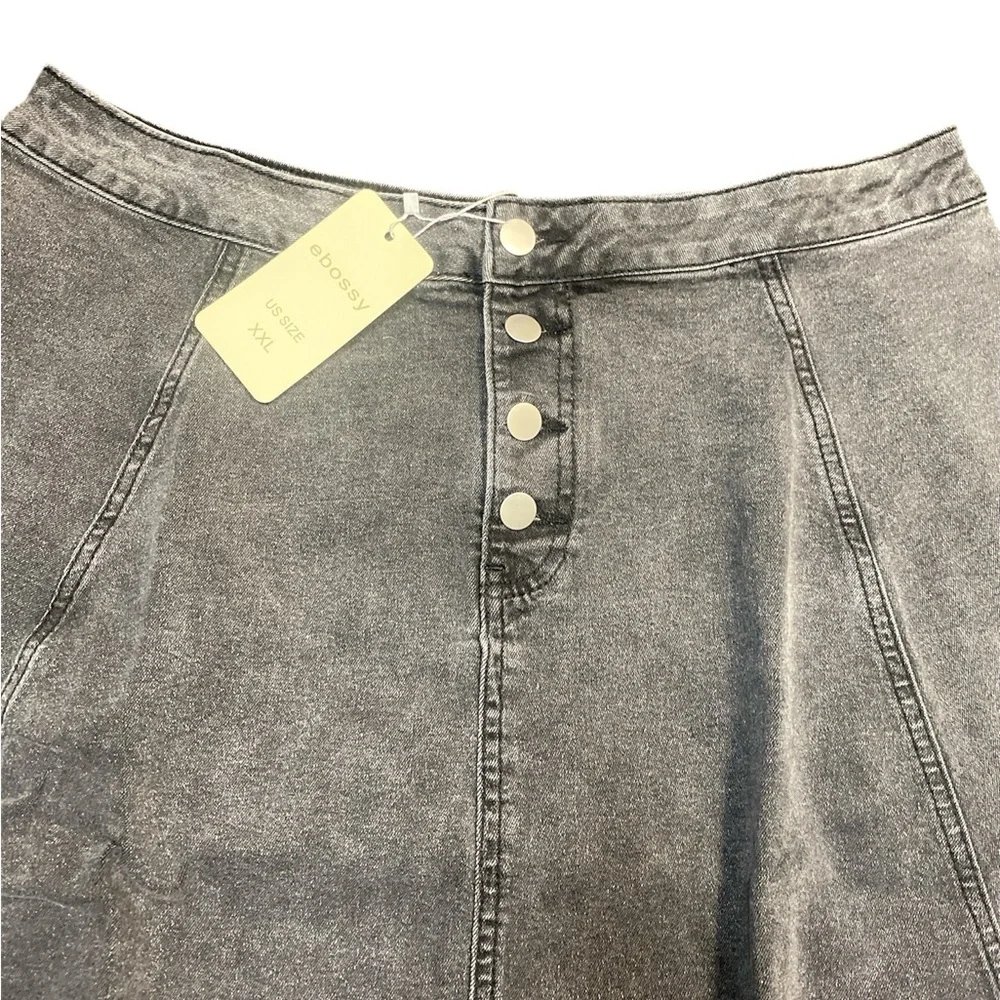 NWT Women’s Dark Gray High Rise Jean Skirt XXL K22